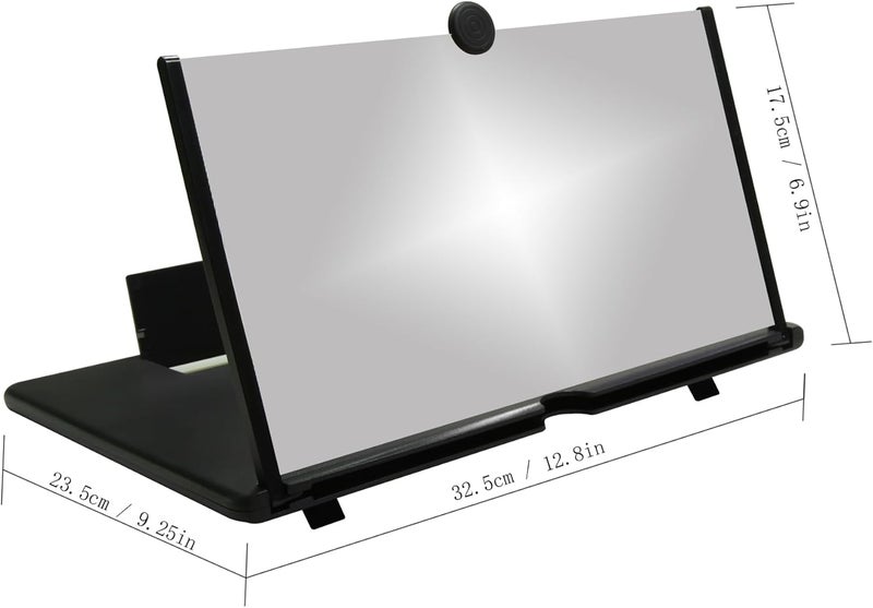 Ailenyun 16" Mobile Phone Screen Magnifier，3D HD Mobile Phone Magnifier Projector Screen for Movies, Videos, Foldable Phone Stand with Screen Amplifier，Supports All Smartphones (Black, 16 inches) - Image 3